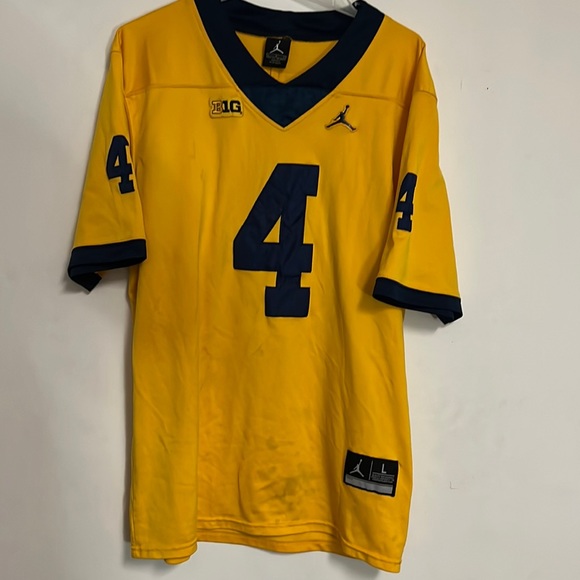 Jordan Other - Nike Jordan Harbaugh #4 Maize Michigan Wolverines Stitched Limited Jersey Sz L